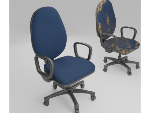 Office chairs PBR 4k clean and dirty Low-poly Model 3D