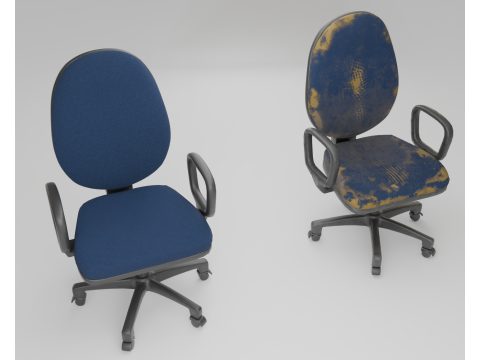 Office chairs PBR 4k clean and dirty Low-poly Modelo 3D
