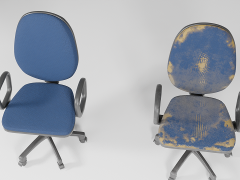 Office chairs PBR 4k clean and dirty Low-poly Modelo 3D