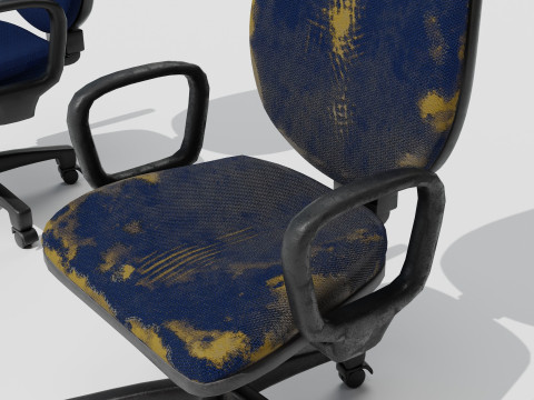 Office chairs PBR 4k clean and dirty Low-poly Modelo 3D