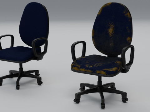 Office chairs PBR 4k clean and dirty Low-poly Modelo 3D