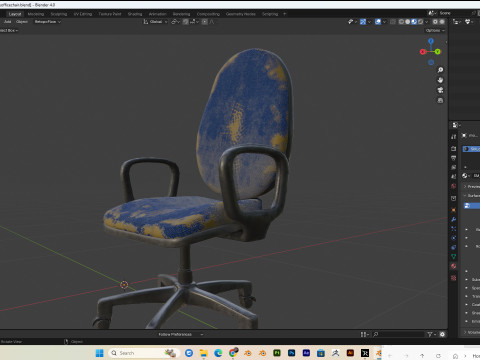 Office chairs PBR 4k clean and dirty Low-poly Modelo 3D