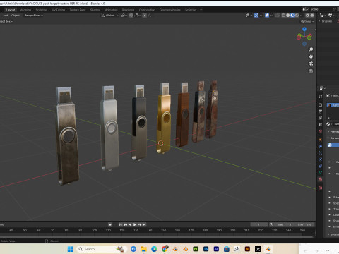 USB pack PBR 4K low poly 3D-Modell