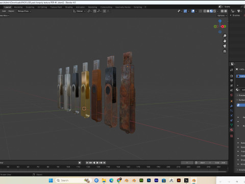 USB pack PBR 4K low poly 3D-Modell