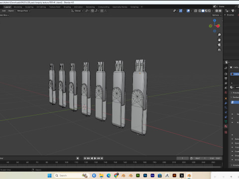 USB pack PBR 4K low poly 3D-Modell