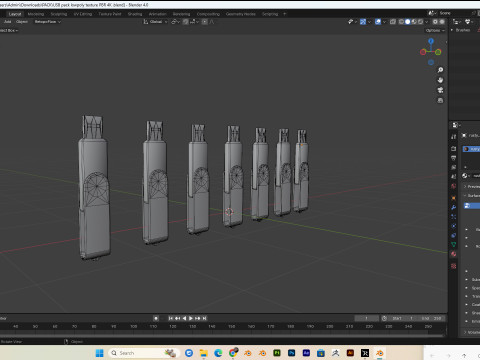 USB pack PBR 4K low poly 3D-Modell