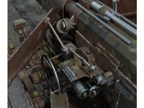 Military cannon PBR Model 3D