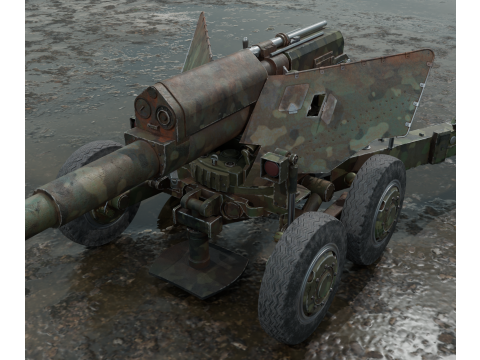 Military cannon PBR Model 3D