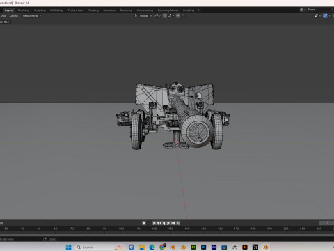 Military cannon PBR Model 3D