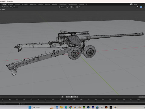 Military cannon PBR Model 3D