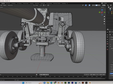 Military cannon PBR Model 3D