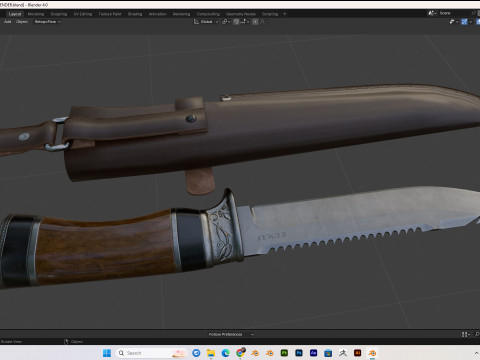 30 realistic knives pack PBR 4k Low-poly 3D-Modell