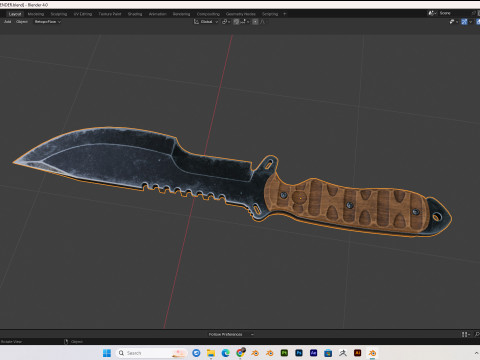 30 realistic knives pack PBR 4k Low-poly 3D-Modell