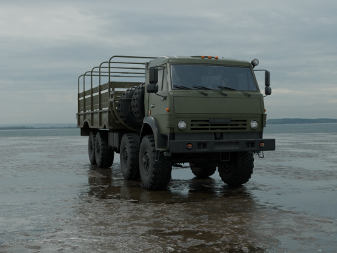 Military truck pbr 4k low poly Model 3D
