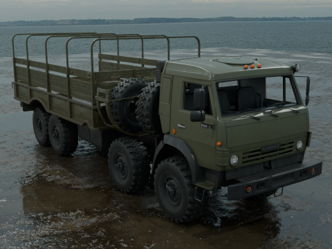 Military truck pbr 4k low poly Modelo 3D