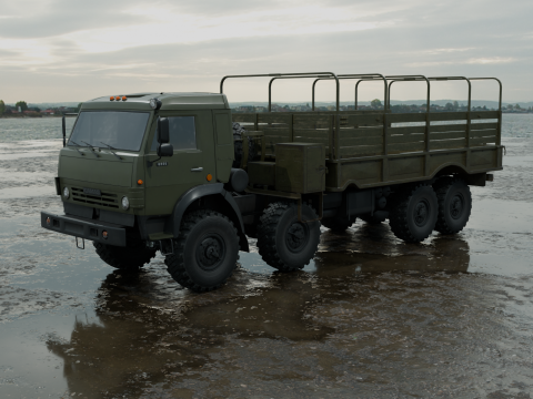 Military truck pbr 4k low poly Modelo 3D