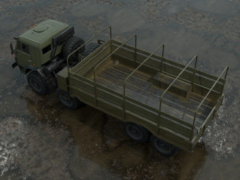 Military truck pbr 4k low poly Modelo 3D