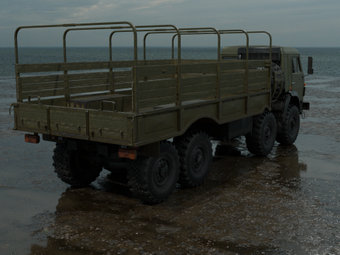 Military truck pbr 4k low poly Modelo 3D