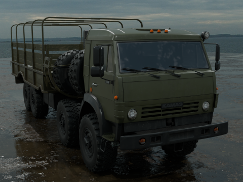 Military truck pbr 4k low poly Modelo 3D