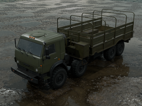 Military truck pbr 4k low poly Modelo 3D