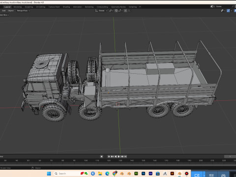 Military truck pbr 4k low poly Modelo 3D