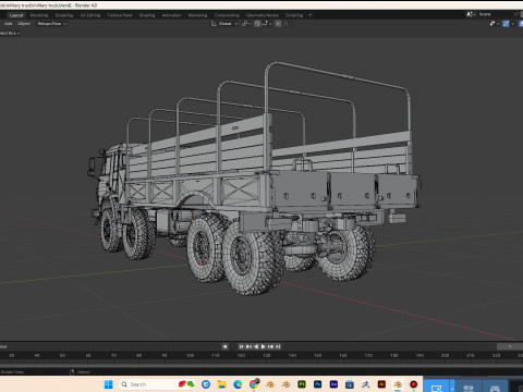 Military truck pbr 4k low poly Modelo 3D