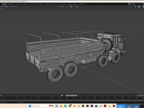 Military truck pbr 4k low poly Modelo 3D