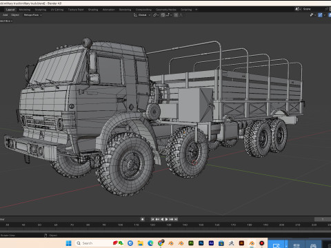 Military truck pbr 4k low poly Modelo 3D