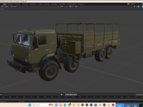Military truck pbr 4k low poly Modelo 3D