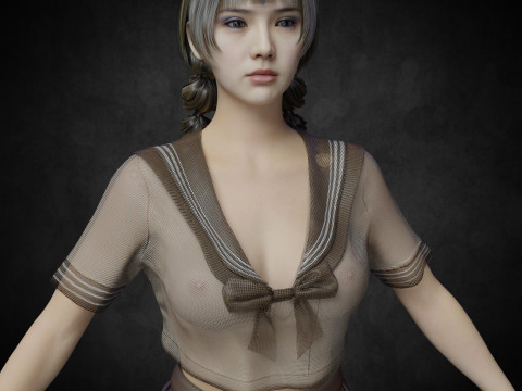 Female PBR 8k free 3D Модель
