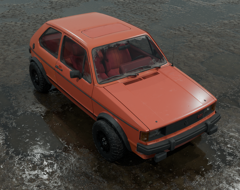Realistic old car full interior and exterior PBR 4k Model 3D .c4d .max .obj .3ds .fbx .stl .blend