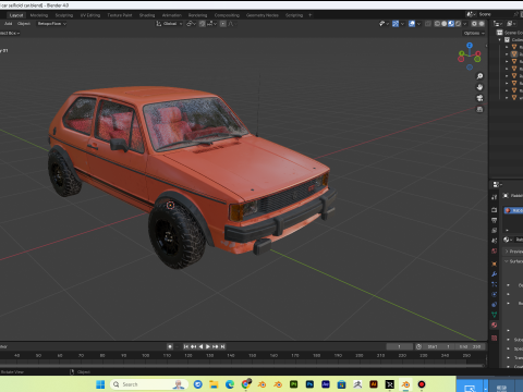 Realistic old car full interior and exterior PBR 4k Model 3D