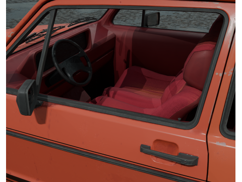 Realistic old car full interior and exterior PBR 4k Model 3D