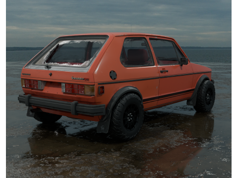 Realistic old car full interior and exterior PBR 4k Model 3D