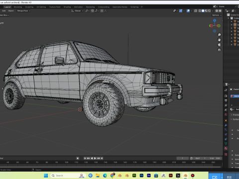 Realistic old car full interior and exterior PBR 4k Model 3D