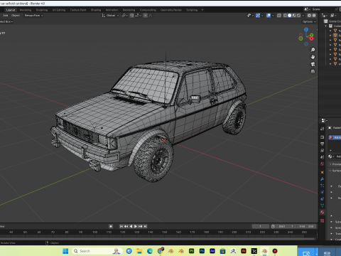 Realistic old car full interior and exterior PBR 4k Model 3D