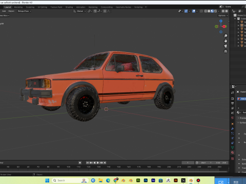 Realistic old car full interior and exterior PBR 4k Model 3D