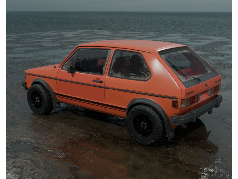 Realistic old car full interior and exterior PBR 4k Model 3D