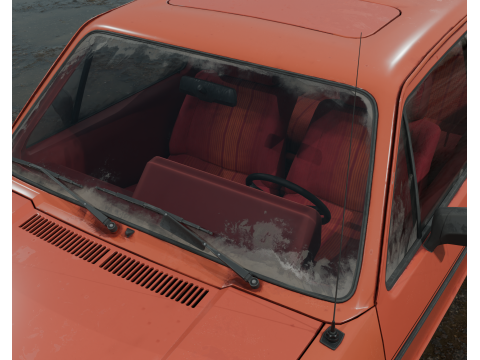 Realistic old car full interior and exterior PBR 4k Model 3D