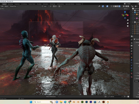 Female witcher PBR Free Model 3D