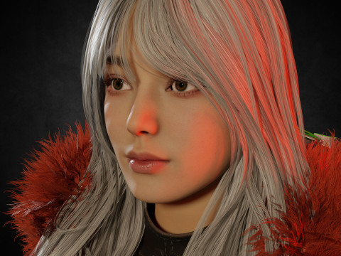 Female witcher PBR Free Model 3D