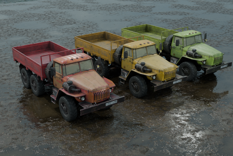 Old truck PBR 4k low poly 3D मॉडल .c4d .max .obj .3ds .fbx .stl .blend