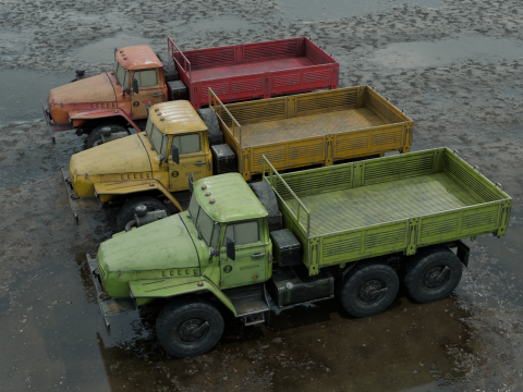 Old truck PBR 4k low poly 3D मॉडल