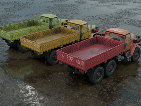 Old truck PBR 4k low poly 3D मॉडल