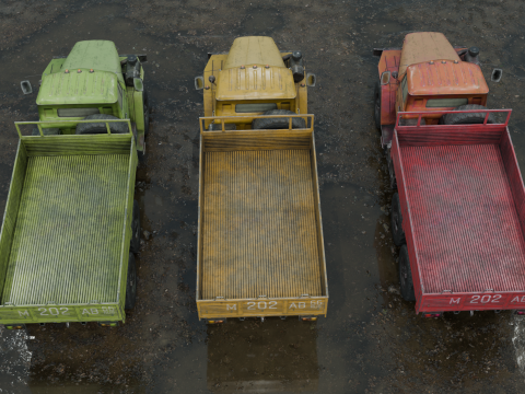 Old truck PBR 4k low poly 3D मॉडल