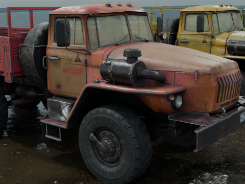 Old truck PBR 4k low poly 3D मॉडल