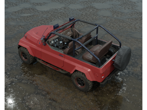 Sports car realistic PBR 4k Low-poly Model 3D
