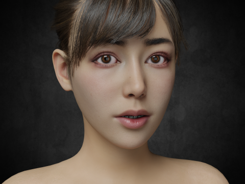 Asian women PBR 4k rigged high details Model 3D