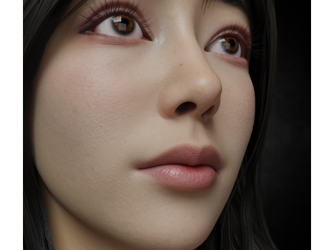 Asian women PBR 4k rigged high details 3D Model