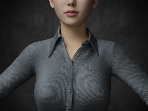 Asian women PBR 4k rigged high details 3D Model